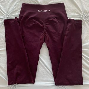 alphalete amplify leggings in black cherry